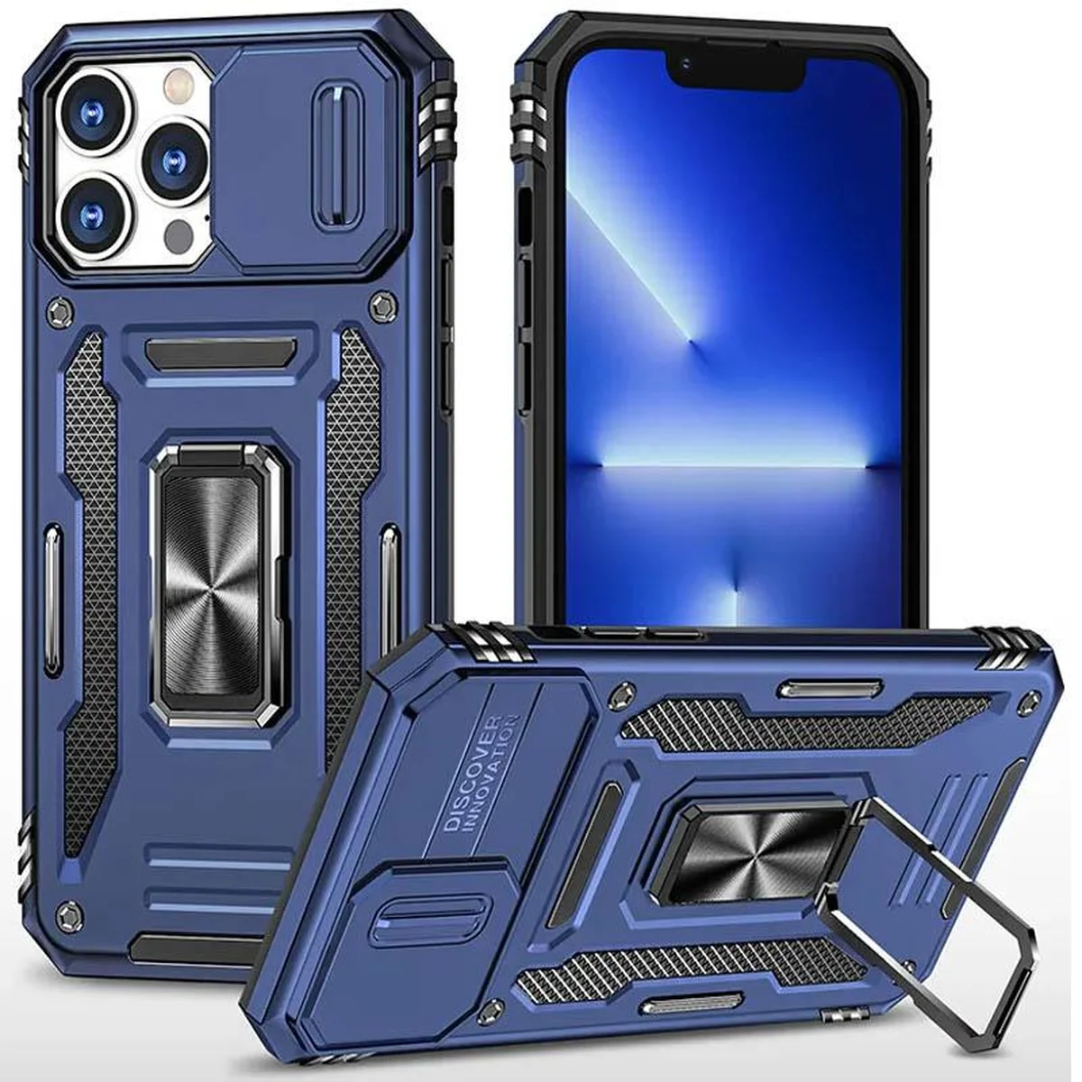 Удароміцний чохол Camshield Army Ring Apple iPhone 14 Pro (6.1") Синій / Navy