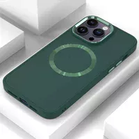 TPU чехол Bonbon Metal Style with MagSafe для Apple iPhone 14 Pro (6.1") Зеленый / Army Green