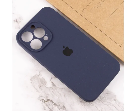 Чехол Silicone Case Full Camera Protective (AA) для Apple iPhone 14 Pro (6.1") Темно-синий / Midnight blue