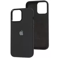 Чехол Silicone Case Metal Buttons (AA) для Apple iPhone 14 Pro (6.1") Черный / Black