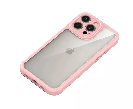 TPU чехол Transparent + Colour 1,5mm для Apple iPhone 14 Pro (6.1") Pink