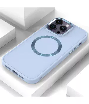 TPU чохол Bonbon Metal Style with MagSafe для Apple iPhone 14 Pro (6.1") Блакитний / Mist Blue