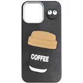 Чехол TPU Leather Toys для Apple iPhone 14 Pro (6.1") Coffee / Black