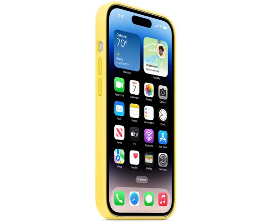 Чохол Silicone case (AAA) full with Magsafe для Apple iPhone 14 Pro (6.1") Жовтий / Canary Yellow