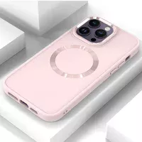 TPU чохол Bonbon Metal Style with MagSafe для Apple iPhone 14 Pro (6.1") Рожевий / Light Pink