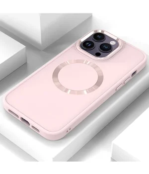TPU чехол Bonbon Metal Style with MagSafe для Apple iPhone 14 Pro (6.1") Розовый / Light Pink