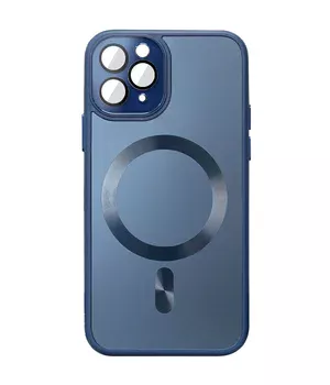 Чехол TPU+Glass Sapphire Midnight with MagSafe для Apple iPhone 14 Pro (6.1") Синий / Deep navy