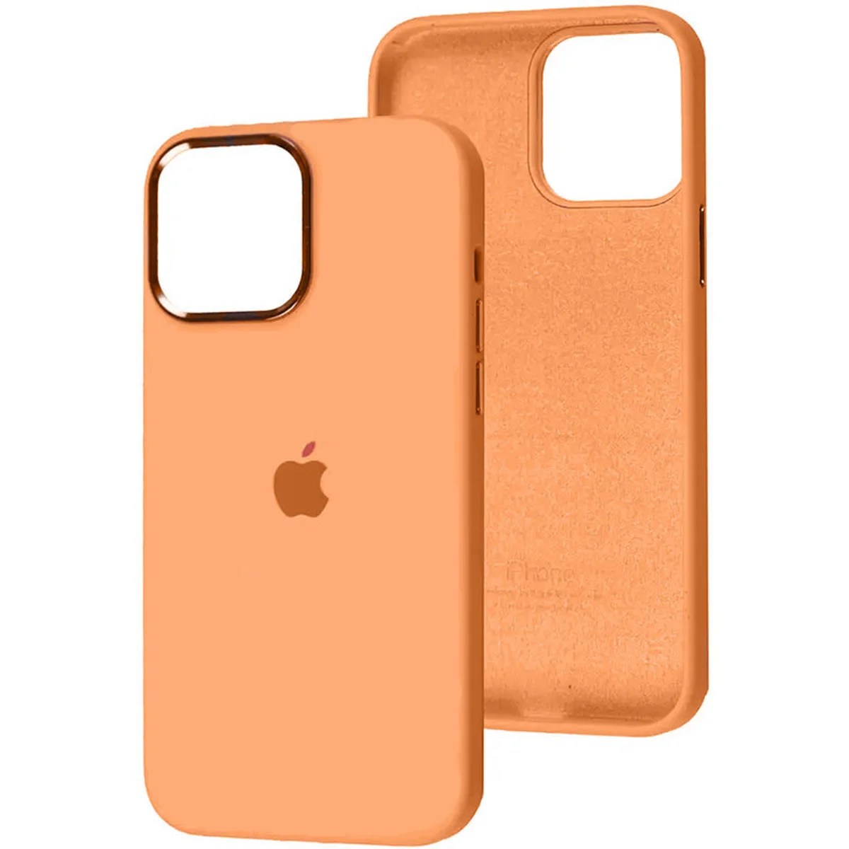 Чохол Silicone Case Metal Buttons (AA) Apple iPhone 14 Pro (6.1") Помаранчевий / Marigold