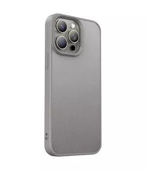 TPU чехол Carbon Protective with Magsafe для Apple iPhone 14 Pro (6.1") Grey