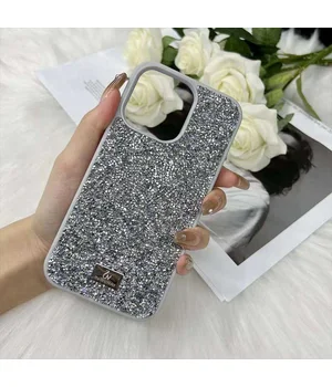 TPU чехол Bling World Rock Diamond для Apple iPhone 14 Pro (6.1") Серебряный