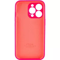 Чехол Silicone Case Full Camera Protective (AA) для Apple iPhone 14 Pro (6.1") Розовый / Barbie pink