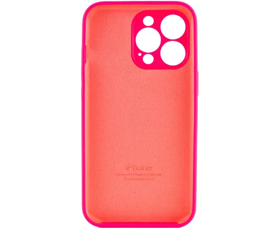 Чехол Silicone Case Full Camera Protective (AA) для Apple iPhone 14 Pro (6.1") Розовый / Barbie pink