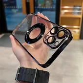 Пластиковый чехол "Luxury Diamond" с блестками with MagSafe для iPhone 14 Pro Черный