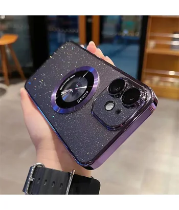 Пластиковий чохол "Luxury Diamond" з блискітками with MagSafe для iPhone 12 Фіолетовий Пластиковий чохол "Luxury Diamond" з блискітками with MagSafe для iPhone 12 Фіолетовий