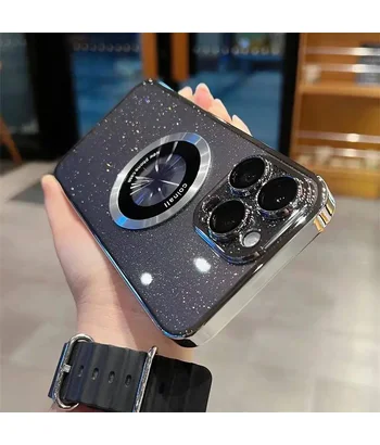 Пластиковий чохол "Luxury Diamond" з блискітками with MagSafe для iPhone 12 Pro Срібний Пластиковий чохол "Luxury Diamond" з блискітками with MagSafe для iPhone 12 Pro Срібний