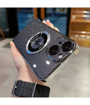 Пластиковый чехол "Luxury Diamond" с блестками with MagSafe для iPhone 14 Серебряный Пластиковый чехол "Luxury Diamond" с блестками with MagSafe для iPhone 14 Серебряный