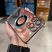 Пластиковый чехол "Luxury Diamond" с блестками with MagSafe для iPhone 12 Pro Серебряный