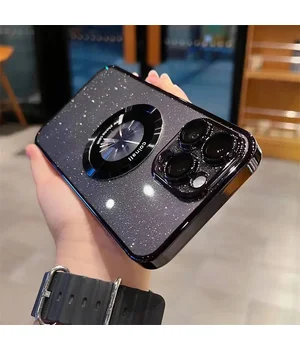 Пластиковий чохол "Luxury Diamond" з блискітками with MagSafe для iPhone 14 Pro Чорний