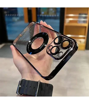 Пластиковий чохол "Luxury Diamond" з блискітками with MagSafe для iPhone 14 Pro Чорний