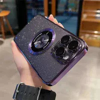 Пластиковый чехол "Luxury Diamond" с блестками with MagSafe для iPhone 13 Pro Max Фиолетовый