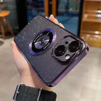 Пластиковий чохол "Luxury Diamond" з блискітками with MagSafe для iPhone 15 Plus Фіолетовий