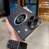 Пластиковый чехол "Luxury Diamond" с блестками with MagSafe для iPhone 12 Pro Серебряный