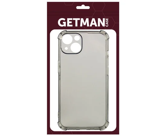 TPU чехол GETMAN Ease logo усиленные углы для Apple iPhone 14 (6.1") Серый (прозрачный)