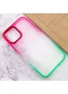 Чехол TPU+PC Fresh sip series для Apple iPhone 14 (6.1") Салатовый / Розовый