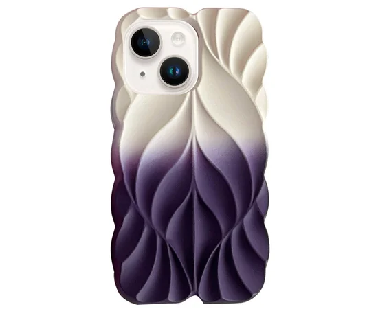TPU чехол Leaf для Apple iPhone 14 / 13 (6.1") White / Purple