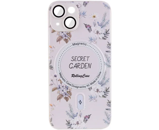 TPU+PC чехол Secret Garden with MagSafe для Apple iPhone 14 (6.1") White
