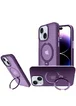 TPU+PC чехол Metal Buttons with MagSafe Colorful HQ Ring для Apple iPhone 14 / 13 (6.1") Purple