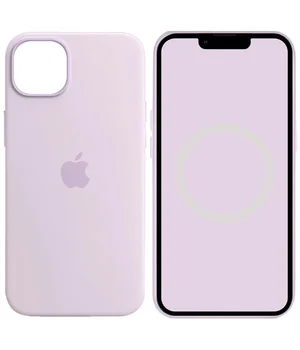 Чохол Silicone case (AAA) full with Magsafe and Animation для Apple iPhone 14 (6.1") Бузковий / Lilac