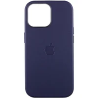 Кожаный чехол Leather Case (AAA) with MagSafe and Animation для Apple iPhone 14 (6.1") Ink