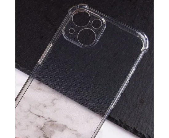 TPU чехол GETMAN Ease logo усиленные углы для Apple iPhone 14 (6.1") Серый (прозрачный)