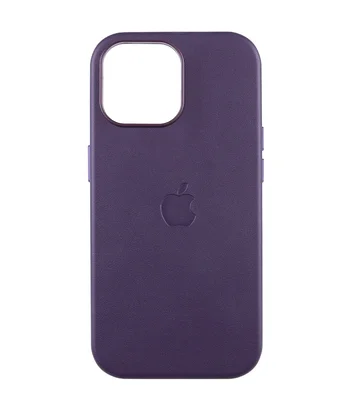 Шкіряний чохол Leather Case (AAA) з MagSafe and Animation для Apple iPhone 14 (6.1") Deep Violet