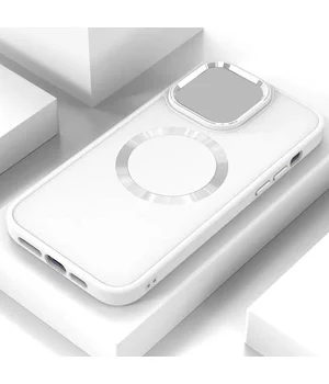 TPU чехол Bonbon Metal Style with MagSafe для Apple iPhone 14 (6.1") Белый / White