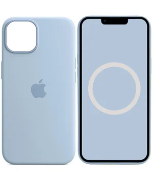 Чохол Silicone case (AAA) full with Magsafe and Animation для Apple iPhone 14 (6.1") Синій / Sky