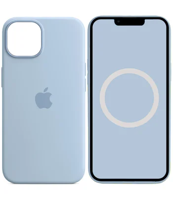 Чехол Silicone case (AAA) full with Magsafe and Animation для Apple iPhone 14 (6.1") Голубой / Sky
