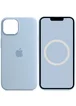 Чохол Silicone case (AAA) full with Magsafe and Animation для Apple iPhone 14 (6.1") Синій / Sky