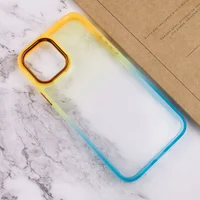 Чехол TPU+PC Fresh sip series для Apple iPhone 14 (6.1") Бирюзовый / Оранжевый