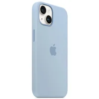 Чохол Silicone case (AAA) full with Magsafe для Apple iPhone 14 (6.1") Синій / Sky