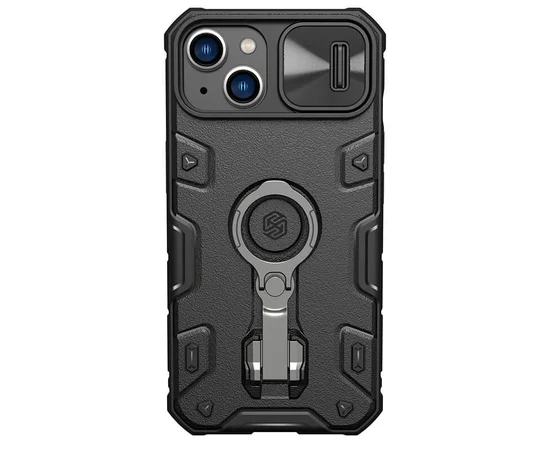 TPU+PC чехол Nillkin CamShield Armor Pro no logo (шторка на камеру) для Apple iPhone 14 (6.1") Черный