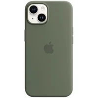 Чохол Silicone case (AAA) full with Magsafe для Apple iPhone 14 (6.1") Зелений / Olive