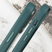 Кожаный чехол Leather Case (AAA) with MagSafe and Animation для Apple iPhone 14 (6.1") Forest Green
