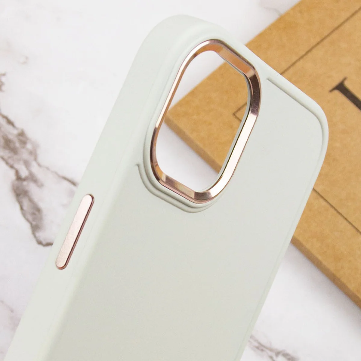 TPU чехол Bonbon Metal Style для Apple iPhone 14 (6.1") Белый / White
