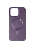 Кожаный чехол Bonbon Leather Metal Style with MagSafe для Apple iPhone 14 (6.1") Фиолетовый / Dark Purple