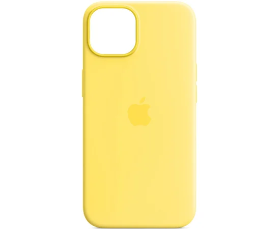 Чохол Silicone case (AAA) full with Magsafe and Animation для Apple iPhone 14 (6.1") Жовтий / Canary Yellow