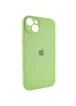 Чехол Silicone Case Full Camera Protective (AA) для Apple iPhone 14 (6.1") Зеленый / Pistachio