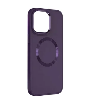 TPU чехол Bonbon Metal Style with MagSafe для Apple iPhone 14 (6.1") Фиолетовый / Dark Purple