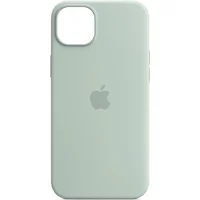 Чехол Silicone case (AAA) full with Magsafe and Animation для Apple iPhone 14 (6.1") Бирюзовый / Succulent